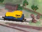 Detail view of the Hornby railway layout