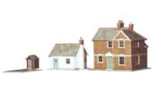 Model railway Station Masters House and Gatekeepers Cottage kit
