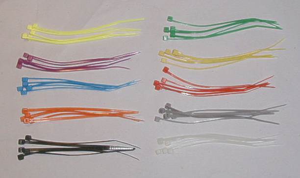 Cable Ties 100mm 50 off in 10 colours