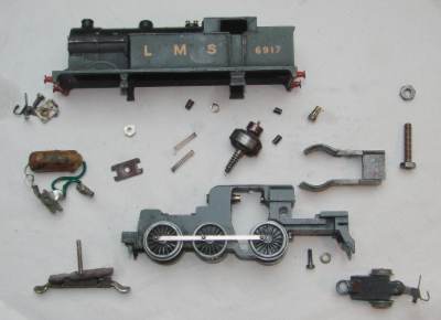 Hornby Dublo locomotive dismantled