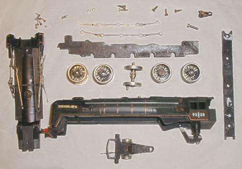 Hornby R862 Evening Star loco dismantled